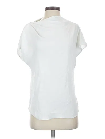 Pre-owned Trina Turk Short Sleeve Blouse In White