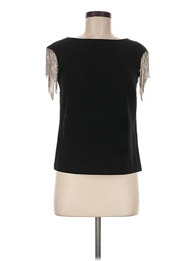 Pre-owned Trina Turk Short Sleeve Top Black Scoop Neck Tops