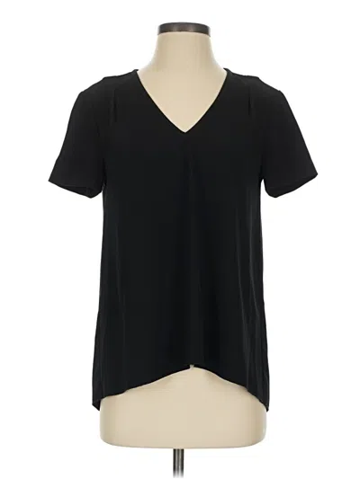 Pre-owned Trina Turk Short Sleeve Top Black V-neck Tops