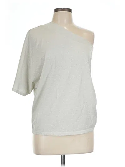 Pre-owned Trina Turk Short Sleeve Top Ivory One Shoulder Neckline Tops