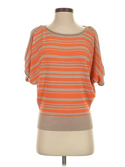 Pre-owned Trina Turk Short Sleeve Top Orange Boatneck Tops