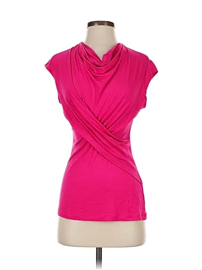Pre-owned Trina Turk Short Sleeve Top Pink Cowl Neck Tops