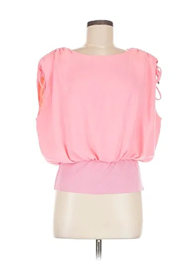Pre-owned Trina Turk Short Sleeve Top Pink One Shoulder Neckline Tops