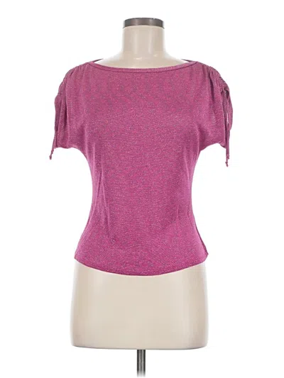 Pre-owned Trina Turk Short Sleeve Top Pink Sweetheart Neckline Tops