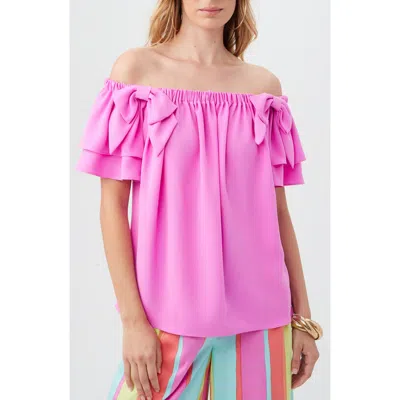Trina Turk Silia Off The Shoulder Top In Piazza Pink