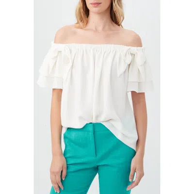 Trina Turk Silia Off The Shoulder Top In Whitewash