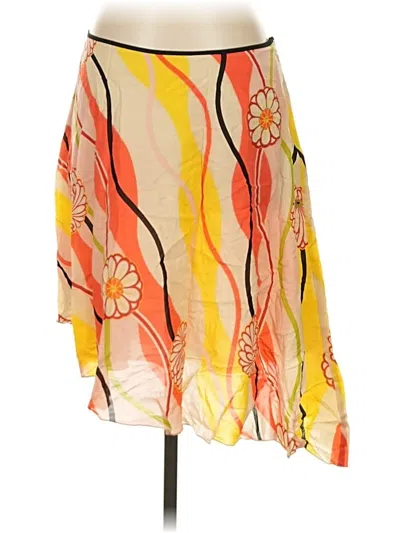 Pre-owned Trina Turk Silk Skirt In Yellow