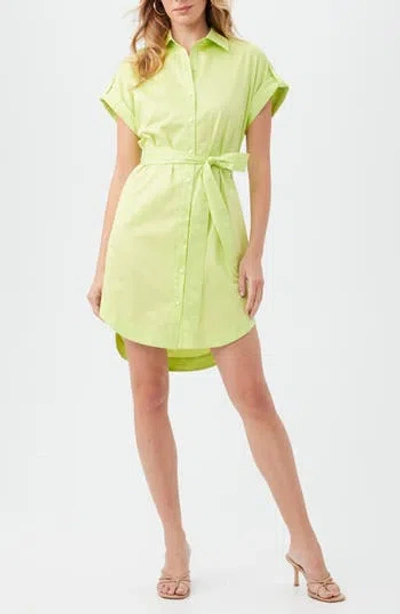 Trina Turk Simpatico Organic Cotton Shirtdress In Lime Fizz