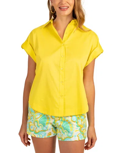 Trina Turk Simpatico Silk-blend Top In Yellow