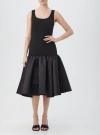 Trina Turk Sina Sleeveless Flounce Mini Dress In Black