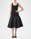 Trina Turk Sina Sleeveless Flounce Mini Dress In Black