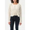 Trina Turk Sinai Geometric Knit Cardigan In Biarritz Beige/whitewash