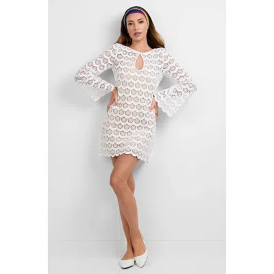 Trina Turk Singles Crochet Lace Mini Dress In White