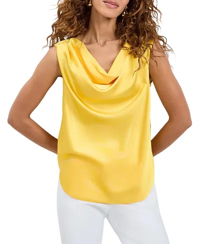 Trina Turk Sleeveless Alessi Cowl Neck Top In Yellow