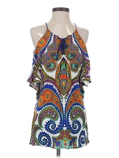 Pre-owned Trina Turk Sleeveless Blouse In Blue