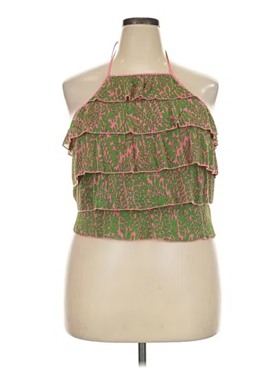 Pre-owned Trina Turk Sleeveless Blouse In Green