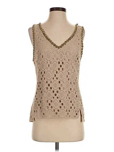 Pre-owned Trina Turk Sleeveless Blouse In Tan