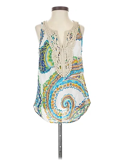 Pre-owned Trina Turk Sleeveless Blouse In White