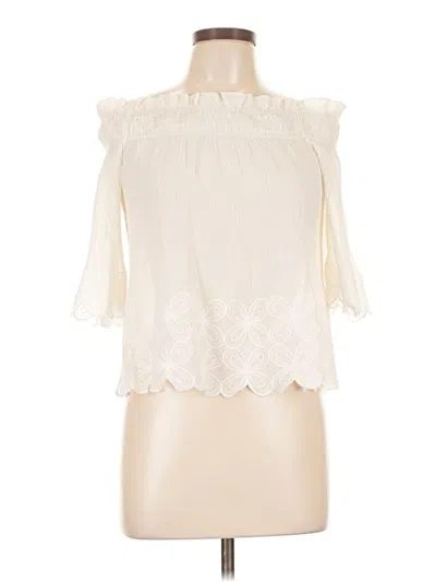 Pre-owned Trina Turk Sleeveless Silk Top Ivory Strapless Neckline Tops