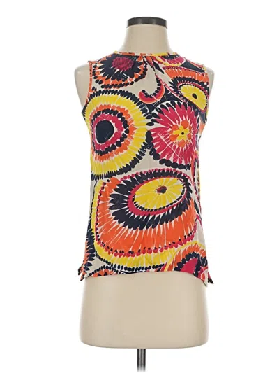 Pre-owned Trina Turk Sleeveless Silk Top Orange Halter Neckline Tops
