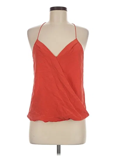Pre-owned Trina Turk Sleeveless Silk Top Orange Halter Neckline Tops