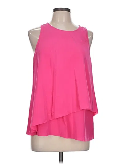Pre-owned Trina Turk Sleeveless Silk Top Pink Halter Neckline Tops