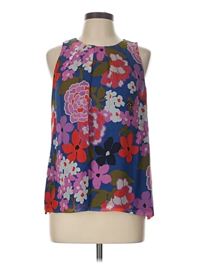 Pre-owned Trina Turk Sleeveless Silk Top Purple Halter Neckline Tops