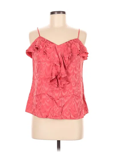 Pre-owned Trina Turk Sleeveless Silk Top Red Strapless Neckline Tops