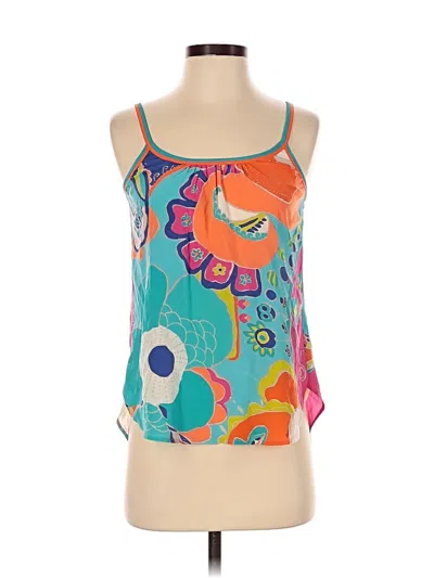 Pre-owned Trina Turk Sleeveless Top Blue Halter Neckline Tops