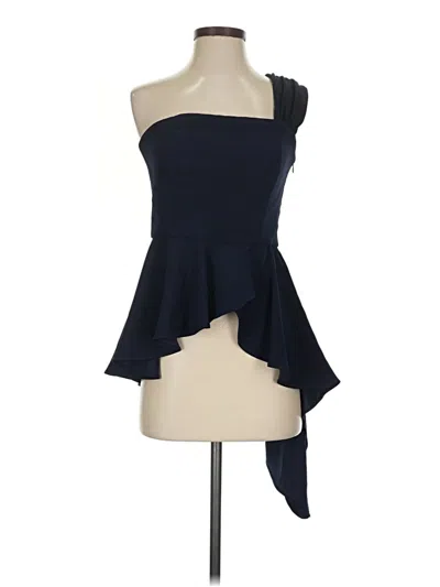 Pre-owned Trina Turk Sleeveless Top Blue One Shoulder Neckline Tops