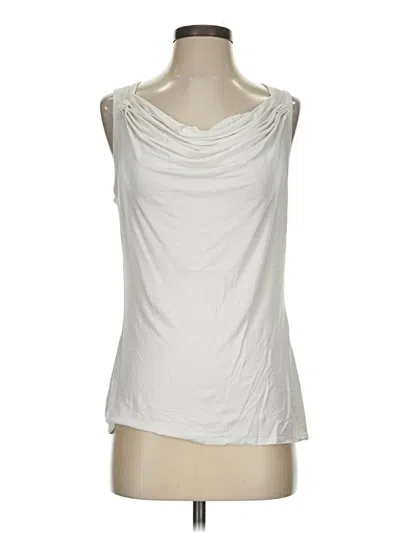 Pre-owned Trina Turk Sleeveless Top Ivory Cowl Neck Tops