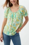 Trina Turk Sophia 2 Ruffled Top In Clearwater Multi