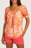 Trina Turk Sophia 2 Ruffled Top In Slushie Multi