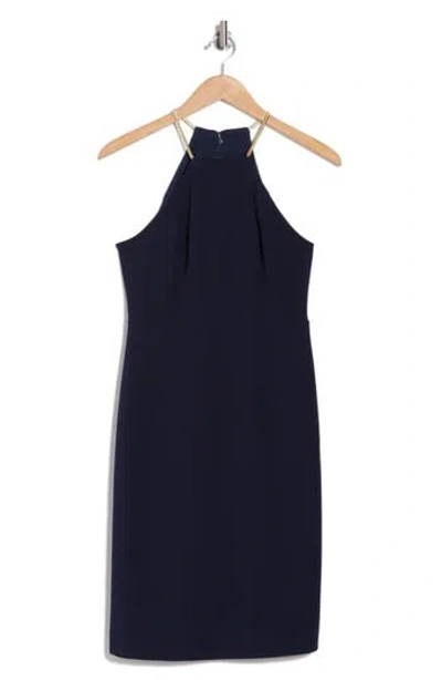 Trina Turk Sora Halter Neck Sheath Dress In Purple