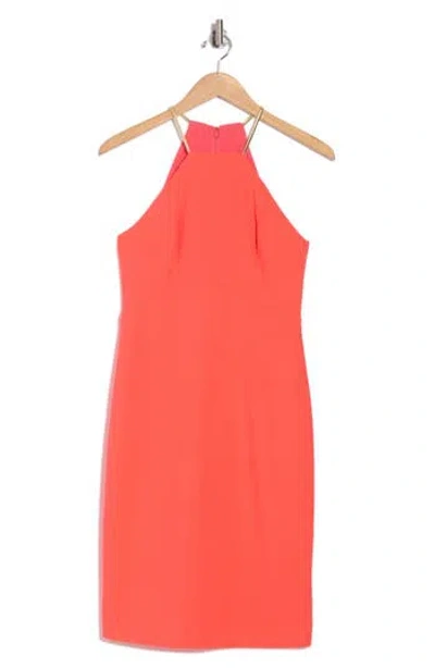 Trina Turk Sora Halter Neck Sheath Dress In Pink