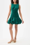 Trina Turk Splendored Bubble Hem Velvet Dress In Green