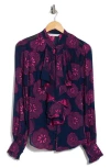 Trina Turk St. Marks Silk-blend Top In Ink/trina Pink