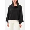 Trina Turk Staged Folded Neckline Top In Black