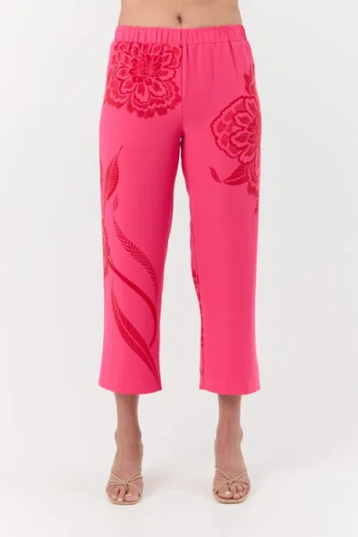 Trina Turk Statue Pull On Cropped Pant In Pink
