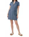 Trina Turk Straight Short Dress In Denim In Gray