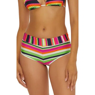 Trina Turk Stripe Swim Shorts In Pink Multi