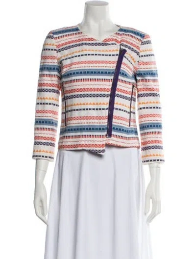 Pre-owned Trina Turk Striped Blazer In Multi