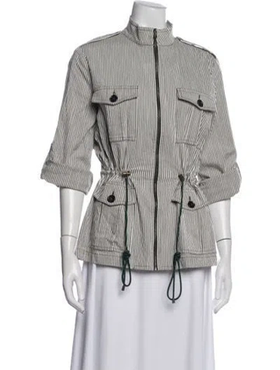 Pre-owned Trina Turk Striped Utility Jacket In Multicolor