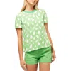 Trina Turk Sugar Hill 2 Top In Grass Court Green/whitewash