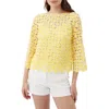 Trina Turk Sun Geometric Lace Top In Lavandou Lemon/whitewash