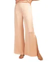 Trina Turk Sunset Satin Wide-leg Pants With Split Hem