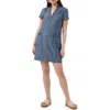 Trina Turk Straight Short Dress In Denim In Indigo