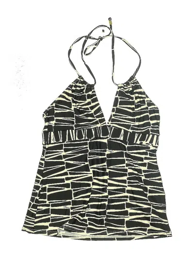 Pre-owned Trina Turk Swimsuit Top Black Graphic Pattern Swimwear