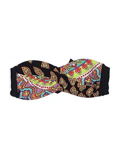 Pre-owned Trina Turk Swimsuit Top Black Paisley Pattern Swimwear
