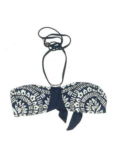 Pre-owned Trina Turk Swimsuit Top Blue Print Pattern Swimwear
